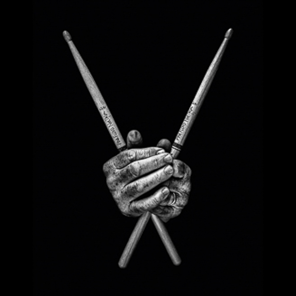 The hands of Nick Mason Drummer for Pink Floyd, by Tim Booth