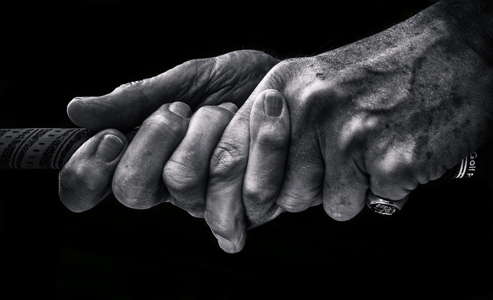 The hands of Peter Alliss - Golfer, by Tim Booth